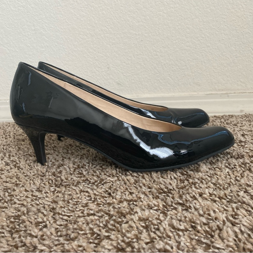Coach  Patent Leather Kitten Heels Black Size 9
